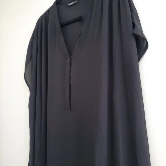 SHEIN Curve Sheer Elegant Black Tunic Dress - Picture 3 of 7